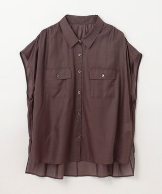 GRACE CONTINENTAL ギャザーシャツ ブラウン