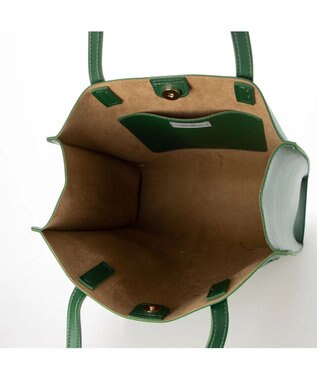 UNBILLION cachecache WEB限定シンセティックレザーフロントポケットトート グリーン