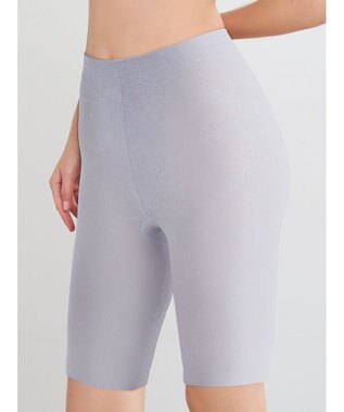 WACOAL ガードル ロング丈 【EverChic】 綿混メッシュ生地(本体) 通気性(本体) ほどよくおなか押さえ フリーカッティング仕様(裾) レディース GRC430 /ワコール グレー