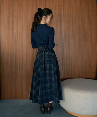 earth music&ecology ハイネックリブニットプルオーバー Navy