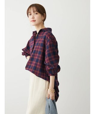 Green Parks ネルチェックシャツ Bordeaux