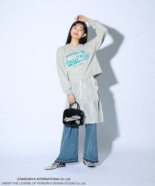 Green Parks ＡＮＧＥＬ　ＢＬＵＥ長袖ロゴ刺繍プルオーバー Gray