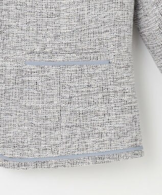 ANY SIS L 【洗える】ライトストレッチ ツイード ジャケット グレーシャンブレー