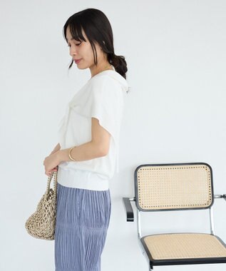 CRAFT STANDARD BOUTIQUE 【2点SET】ストール付きノースリーブニットプルオーバー Off White