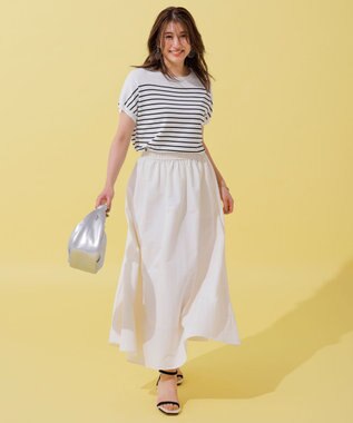 UNFILO L 【接触冷感/UVケア/抗菌防臭】スゴ機能 コンパクトニットT ホワイト×ブラック