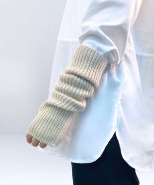 MOONBAT 【カシミヤ100%】リブニットアームウォーマー ベージュ