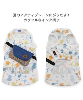 PET PARADISE ペットパラダイス インク柄 バッグ付き タンクトップ 《保冷剤付》【小型犬】 ネイビーバッグ