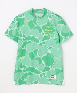 PW CIRCULUS 【MEN】WATER SURFACE プリントモックネックT ゴルフウェア レディース ピーコックグリーン系5