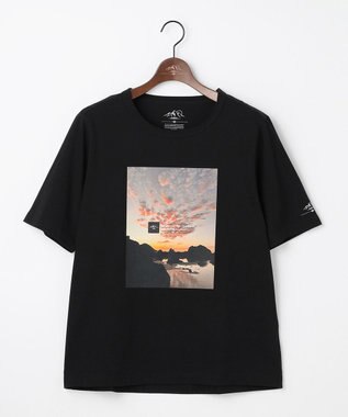 JOSEPH ABBOUD MOUNTAIN 【秋カラー/JAPANファブリック/吸水速乾】プレーティング天竺  アウトドアフォト Tシャツ ブラック系