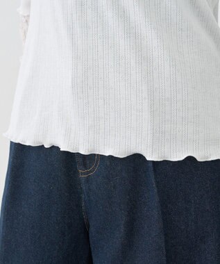 earth music&ecology レース×アイレットプルオ－バー Off White