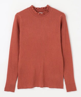 ANY 【洗濯機可】ウォームニットフリルプルオーバー オレンジ