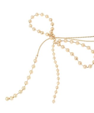 AMERICAN HOLIC ボールチェーンリボンネックレス Gold