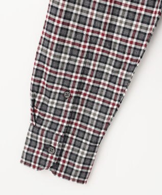 JOSEPH ABBOUD 【ネルシャツ/暖かい】ファインブラッシュド ネル チェック シャツ ワイン系3