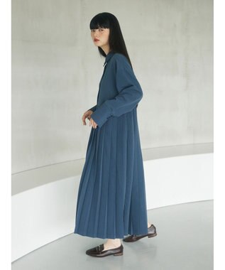Green Parks armonia．プリーツシャツワンピース Gray