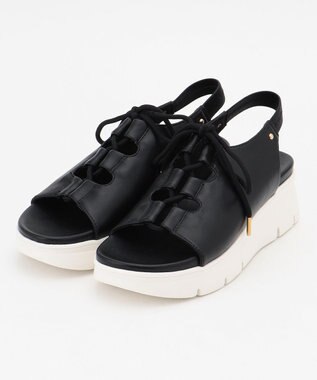 ANY SIS 【23.5~24.0cm】レースアッププラットフォーム サンダル ブラック