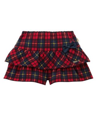 MIKI HOUSE HOT BISCUITS 【80-120cm】 チェック柄 キュロットスカート 赤