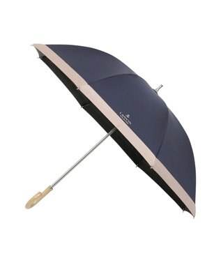 MOONBAT 【遮光/晴雨兼用日傘】LANVIN COLLECTION (ランバン コレクション)グログランリボン バイカラー 遮熱 UV 長傘 ディープブルー