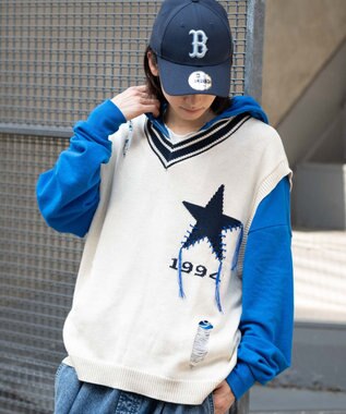 WEGO ダメージチルデンベスト オフホワイト