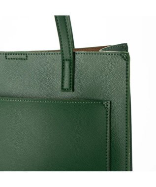 UNBILLION cachecache WEB限定シンセティックレザーフロントポケットトート グリーン