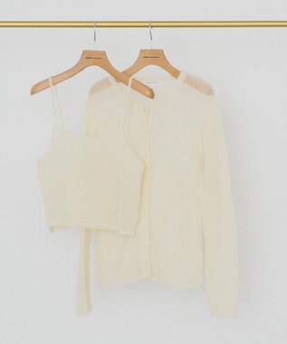 AMERICAN HOLIC 甘編みキャミカーディガンセット Ivory