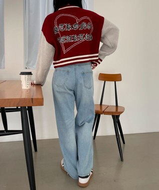 WEGO ニットショートスタジャン レッド