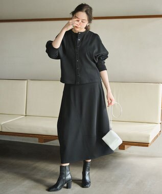 #Newans ラウンドスリーブカーディガン ブラック