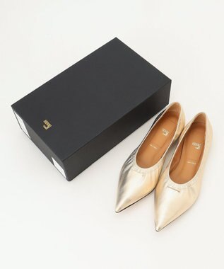 BEIGE， 【一部店舗限定】HENRI EN VARGO / ALYSSA フラットパンプス Gold