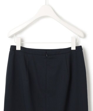 ICB 【洗える】37.5TRストレッチ ラップ風スカート ネイビー系