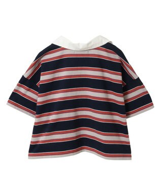 Green Parks エムブレム刺繍ショートボーダーカットソー Navy