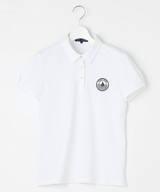 23区GOLF 【WOMEN】【UVケア】ストレッチタックジャガード 半袖シャツ 通気性に優れて涼やか！ ホワイト系