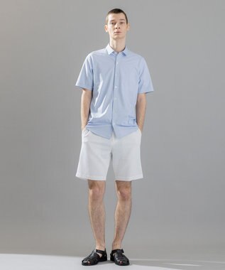 JOSEPH HOMME 新素材【洗える/ストレッチ】ハイゲージコットンジャージー 　レギュラーカラーシャツ サックスブルー系