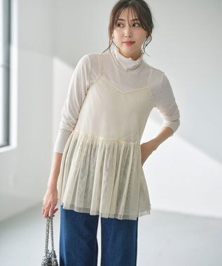 ANY SIS 【洗える】チュールレイヤード インナー アイボリー