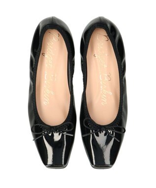 Bridget Birkin 【Bridget Birkin】スクエアトゥバレエシューズ ブラックエナメル