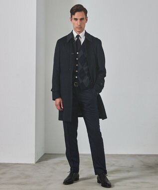 GOTAIRIKU 体温調整に【洗える/チクチクしにくい/ピリングしにくい】イタリア糸 ハイゲージ ベスト_WOOL100% ネイビー×グレーアーガイル