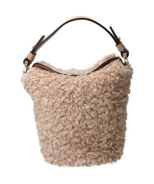 INTER-CHAUSSURES 【LORISTELLA】レザーハンドルミニボアバッグ ベージュコンビ