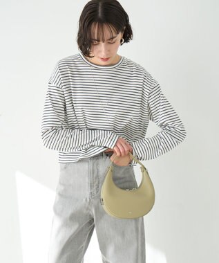 UNFILO 【洗える】クロップドＴシャツ ボーダー