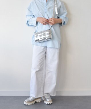 INTER-CHAUSSURES 【ANDREA CARDONE】イントレチャートレザーショルダーバッグ シルバー