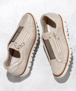 Dominic3 センターゴムサイドジップ レザースニーカー