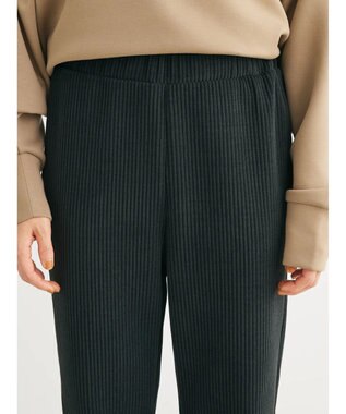 Green Parks リブ見えカットコールパンツ Black