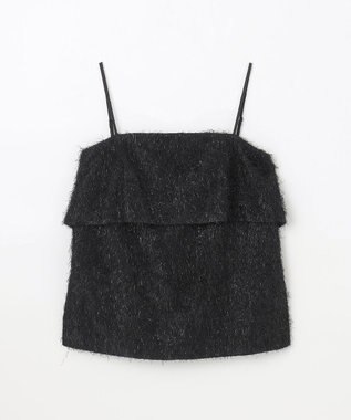 GRACE CONTINENTAL フリンジジャガードノースリーブ トップ ブラック