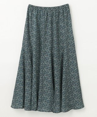 ANY 【洗濯機可能/ウエストゴム】プリントマーメイドスカート ネイビーフラワー