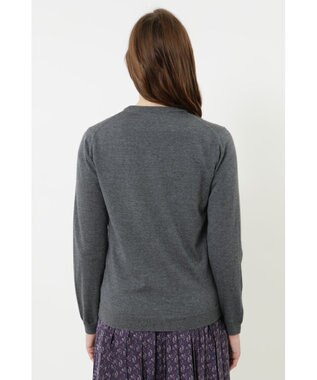 DAKS クルーネックウールニットカーディガン グレー