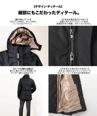 GOTAIRIKU 【仕事で着用可】MINOTECH メランジラミネート ダウンコート(23年モデル) ブラック系