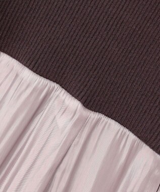 ANY SIS 【洗える】オーロラサテンコンビ ワンピース ラベンダー×スレート