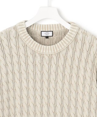 J.PRESS YORK STREET 【UNISEX】ピグメントコットン ケーブルニット ベージュ系