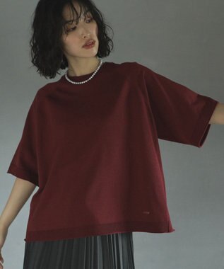 Green Parks トレーナー風ニットプルオーバー Red