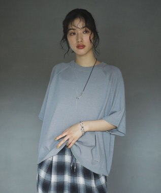 Green Parks トレーナー風ニットプルオーバー Gray