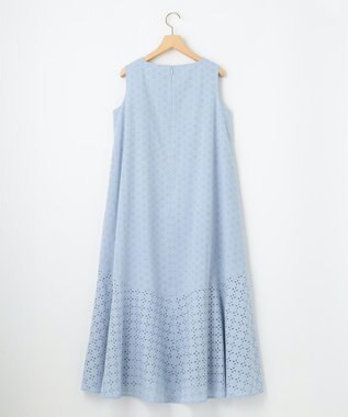 組曲 S 【WEB限定】エンブロイダリーレース ノースリーブワンピース サックス系9