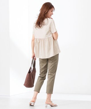 ANY SIS S 【WEB・一部店舗限定】サテンコンビ プルオーバー ローズグレー