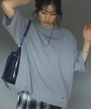 Green Parks トレーナー風ニットプルオーバー Gray